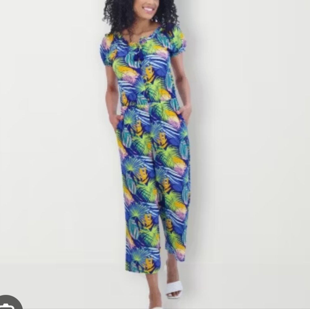 Tropical Print Jumpsuit